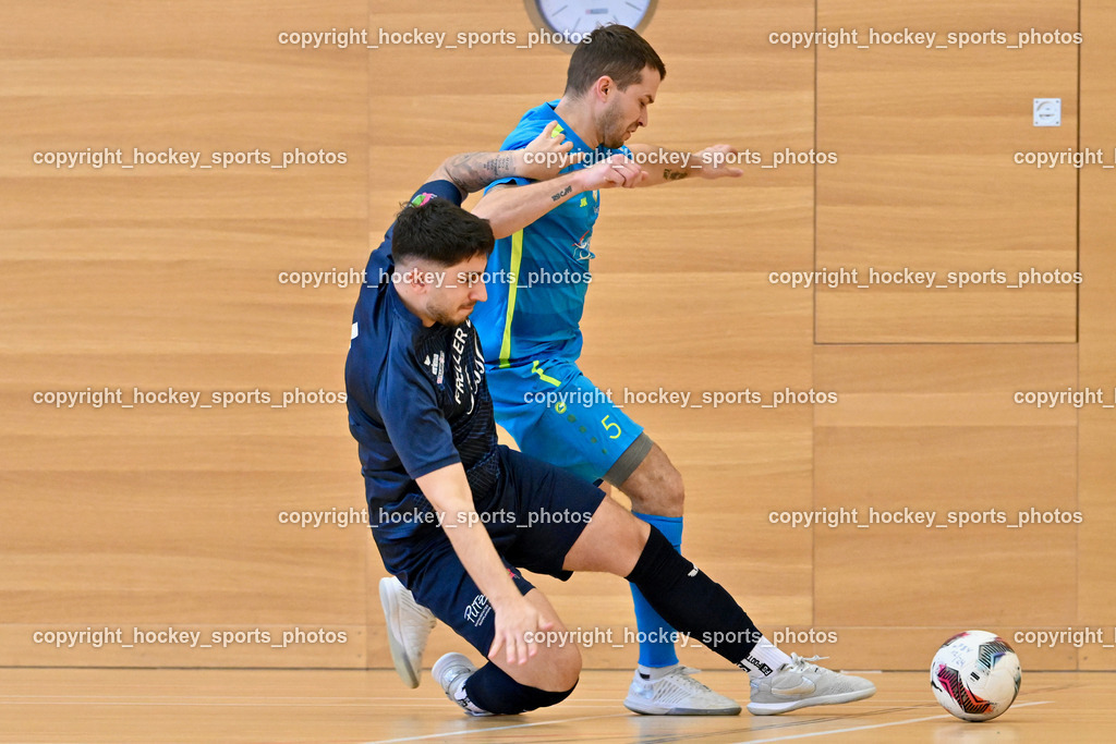 LPSV-Kärnten vs. FUTSAL versli.at Klagenfurt | #4 Ivan Krnjic LPSV-Kärnten, #5 Rok Rednak versli.at Klagenfurt, LPSV-Kärnten vs. FUTSAL versli.at Klagenfurt, LPSV-Kärnten vs. FUTSAL versli.at Klagenfurt am 01.02.2026 in Villach (Ballspielhalle St. Martin), Austria, (Photo by Bernd Stefan)