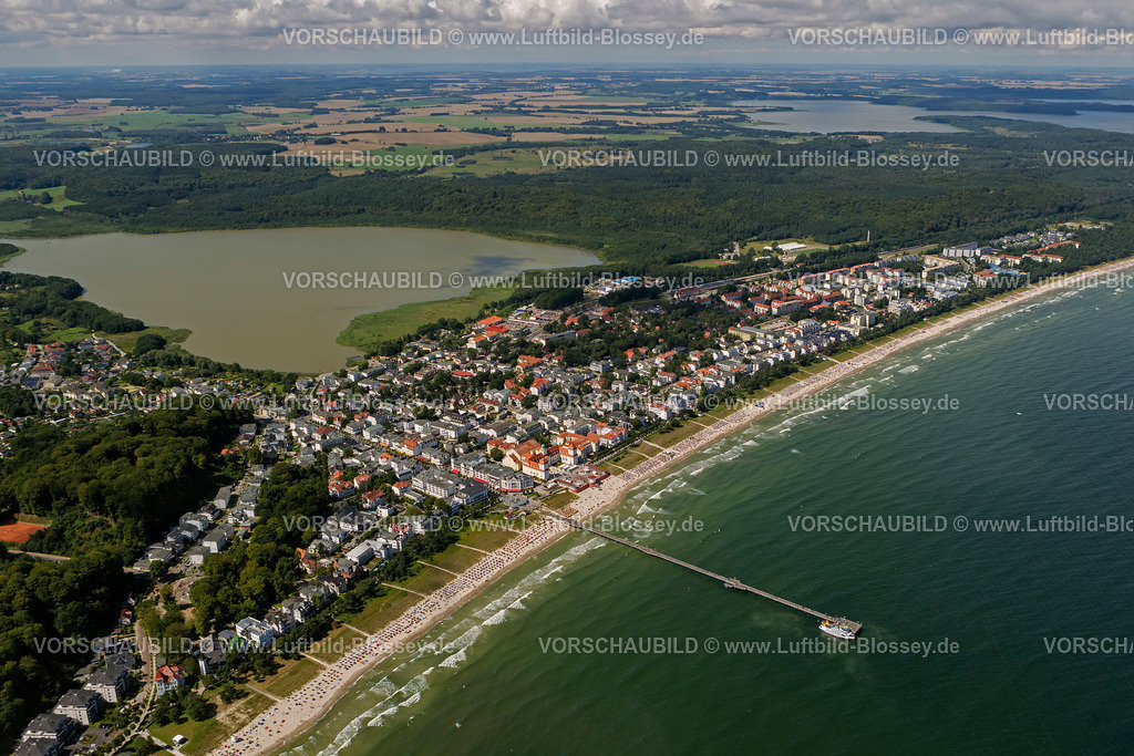 Ruegen12083297Binz | Luftbild, Strand und Anleger von Binz,  Binz, Insel Rügen, Mecklenburg-Vorpommern, Deutschland, Europa