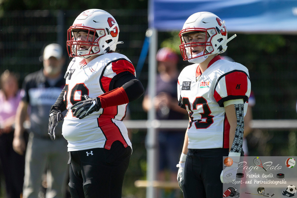 GFLW 1: German Football League Women 1: Rodgau Pioneers Ladies - Stuttgart Scorpions Sisters, 07.06.2026 | Marie Linke (Stuttgart Scorpions Sisters #29) &amp; Rebecca Paula Rothfuß (Stuttgart Scorpions Sisters #33), Rodgau Pioneers Ladies - Stuttgart Scorpions Sisters, Rodgau, Maingau-Energie-Stadion "Am Weichsee", 7.6.2026 - Realisiert mit Pictrs.com