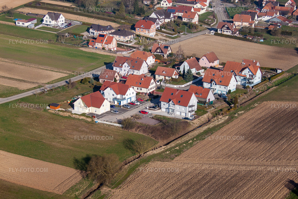 Aerial view: View of the town in Seebach in the state Bas-Rhin, France.Photo: IMG_62695.jpg taken on 03/09/2014 by Werner Riehm/FLY-FOTO.comResolution of the original: 4752 x 3168 px