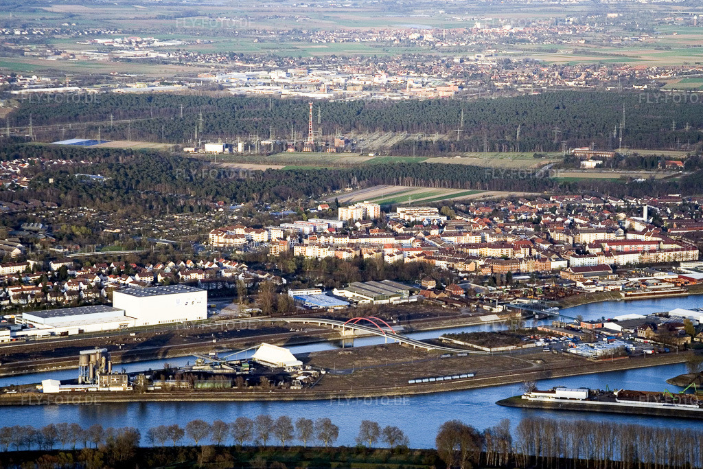 Luftbild: Rheinauhafen im Ortsteil Rheinau in Mannheim im Bundesland Baden-Württemberg in Deutschland. Foto: IMG_10134.jpg vom 29.03.2008 durch Werner Riehm/FLY-FOTO.de