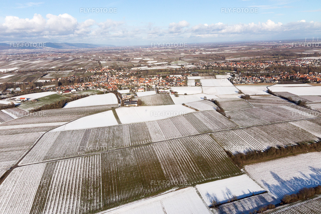 Ortsansicht | Luftbild: Ortsansicht im Ortsteil Ingenheim in Billigheim-Ingenheim im Bundesland Rheinland-Pfalz in Deutschland. Foto: IMG_096160.jpg vom 15.01.2017 durch Werner Riehm/FLY-FOTO.de - Realisiert mit Pictrs.com