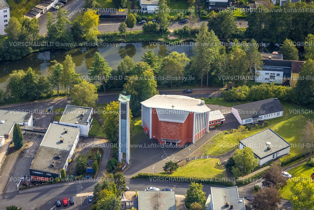 Siegen230912036 | Luftbild, Kath. Kirche St. Marien, Geisweid-Wenscht, Siegen, Siegerland, Nordrhein-Westfalen, Deutschland
