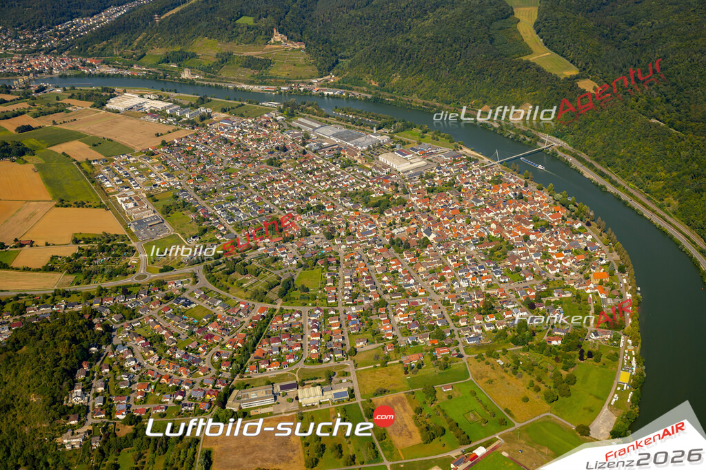 Das Luftbild zeigt :  Haßmersheim - Die Luftaufnahme wurde 2024 vom UL-Flugzeug aus erstellt ( keine Drohne ) - Hochauflösende Luftaufnahme - Für grossformatige Ausdrucke geeignet. Die Geschenkidee !Mit Lizenz und Bildrechte bestellbar