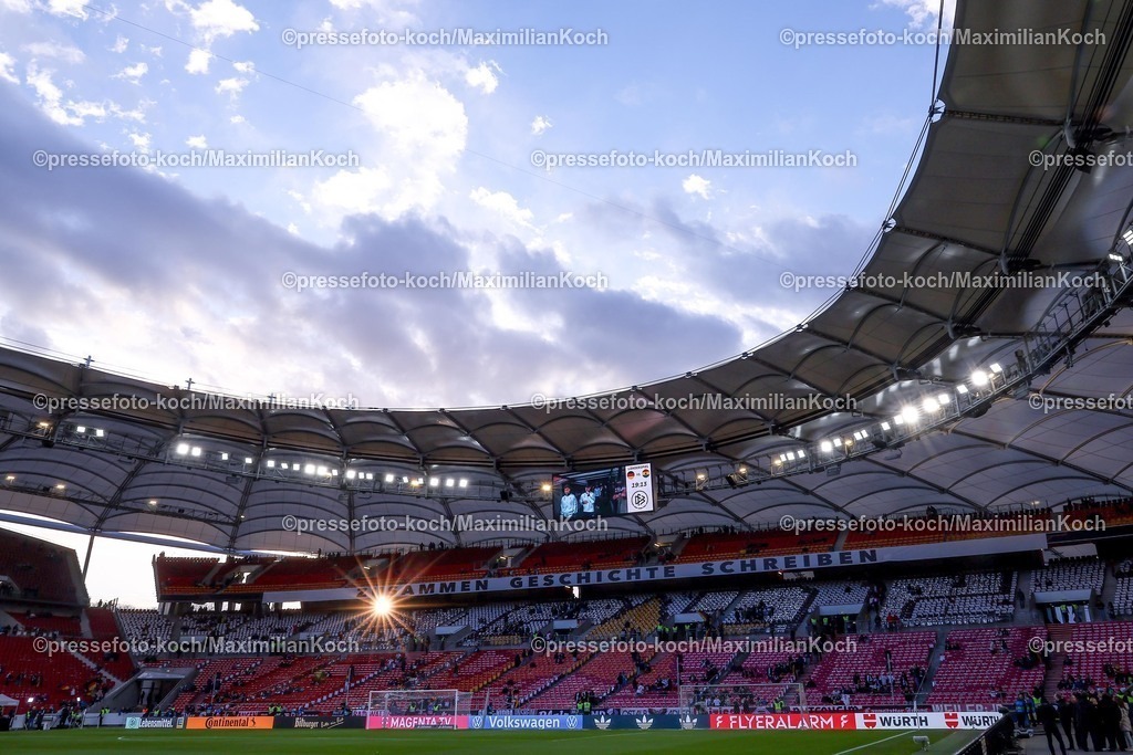 DFB30032600003 | 30.03.2026, Fußball, Länderspiel, Deutschland - Ghana, MHP-Arena (Stuttgart), Saison 2025 2026: Innenansicht Spielstätte Übersicht Übersichtsbild Feature Perspektive  Stadion Innen blick auf die leere Tribüne DFB regulations prohibit any use of photographs as image sequences and or quasi-video.