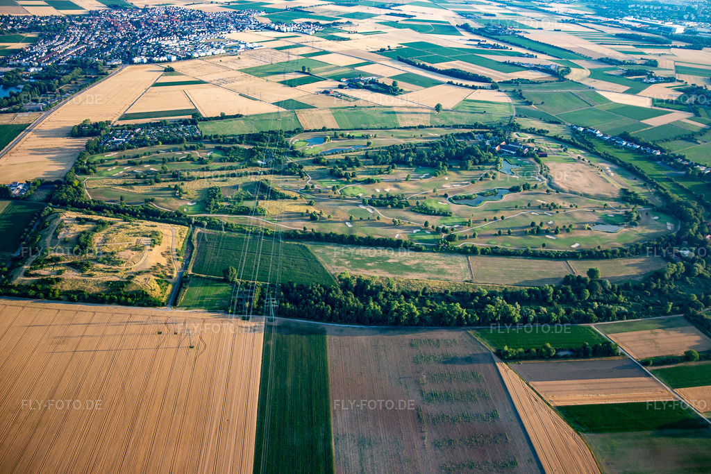 Luftbild: Golfplatz Heddesheim Gut Neuzenhof in Heddesheim im Bundesland Baden-Württemberg in Deutschland. Foto: IMG_137134.jpg vom 24.06.2023 durch Werner Riehm/FLY-FOTO.deGC-Heddesheim