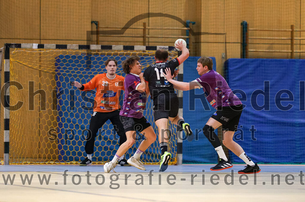 2024-09-21_083_SpVgg_Altenerding_gegen_TSV_1861_Mainburg | Erding, Deutschland, 21.09.2024:Handball, Bezirksoberliga Männer 2024 / 2025, 1. Spieltag, SpVgg Altenerding gegen TSV 1861 Mainburg, Endergebnis: 36:20Torwart Jannik Fleps (SpVgg Altenerding, #33), Jabob Köhler (SpVgg Altenerding, #6), Maximilian Altmann (TSV 1861 Mainburg, #14), Niklas Fleps (SpVgg Altenerding, #17)Foto: Christian Riedel / fotografie-riedel.net