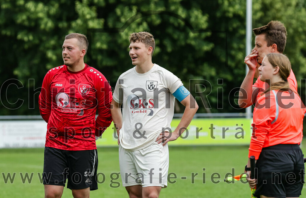 2023-07-02_003_SV_Walpertskirchen_gegen_FC_Herzogstadt | Walpertskirchen, Deutschland, 02.07.2023:
Fußball, Kreisliga 2023 / 2024, Testspiel, SV Walpertskirchen gegen FC Herzogstadt, Endergebnis: 

Torwart Stefan Gröppmaier (SV Walpertskirchen, #1), Benedikt Schuler (SV Walpertskirchen, #21)

Foto: Christian Riedel / fotografie-riedel.net
