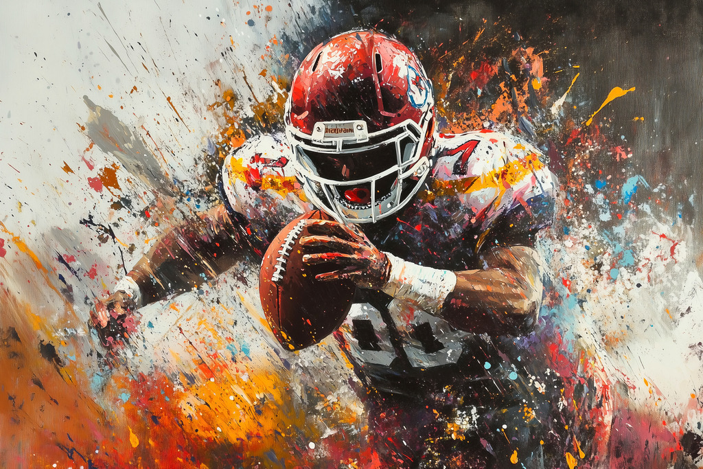 2503009 - American Football Spieler | Bestellen Sie dieses Motiv als hochwertigen Kunstdruck auf Leinwand, hinter Acrylglas, auf Alu-Dibond und in anderen Ausführungen. 