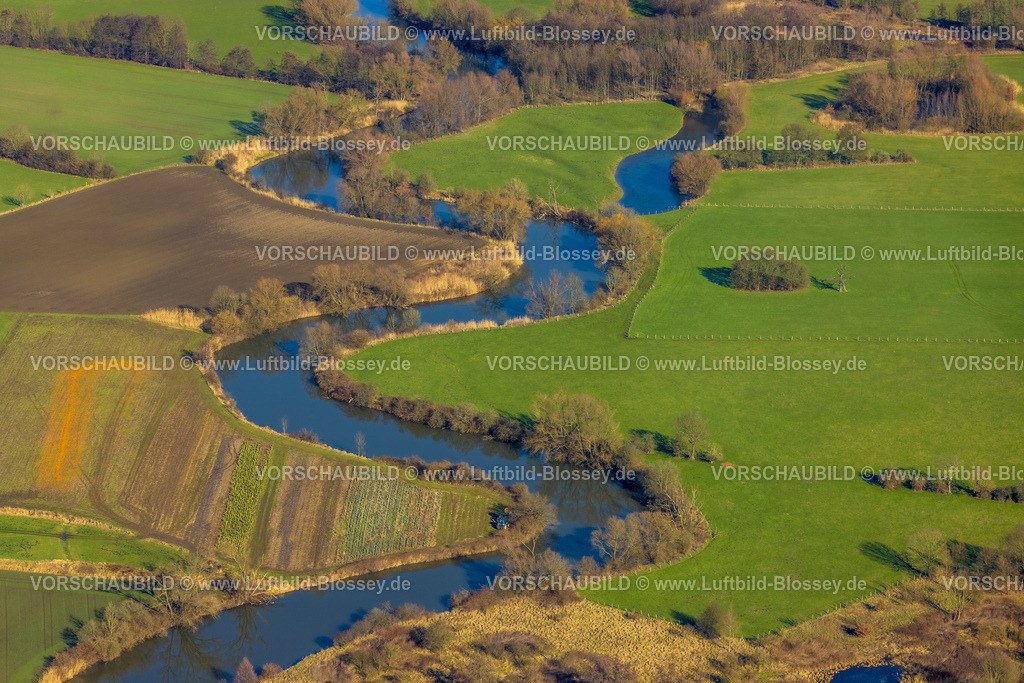 Luenen230204004 | Luftbild, Lippemäander, Naturschutzgebiet Lippeaue In den Kämpen, Beckinghausen, Lünen, Ruhrgebiet, Nordrhein-Westfalen, Deutschland