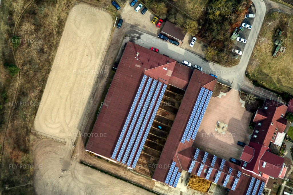 Luftbild: Reiterhof in Hagenbach im Bundesland Rheinland-Pfalz in Deutschland. Foto: IMG_1110.jpg vom 19.02.2006 durch Werner Riehm/FLY-FOTO.de