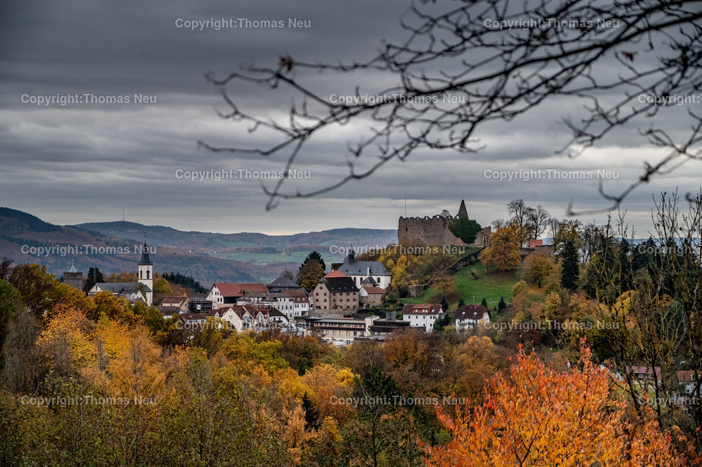 DSC_9135 | bli, Lindenfels, Herbststimmung, Burg, evangelische Kirche , katholische Kirche und Burg , ,, Bild: Thomas Neu