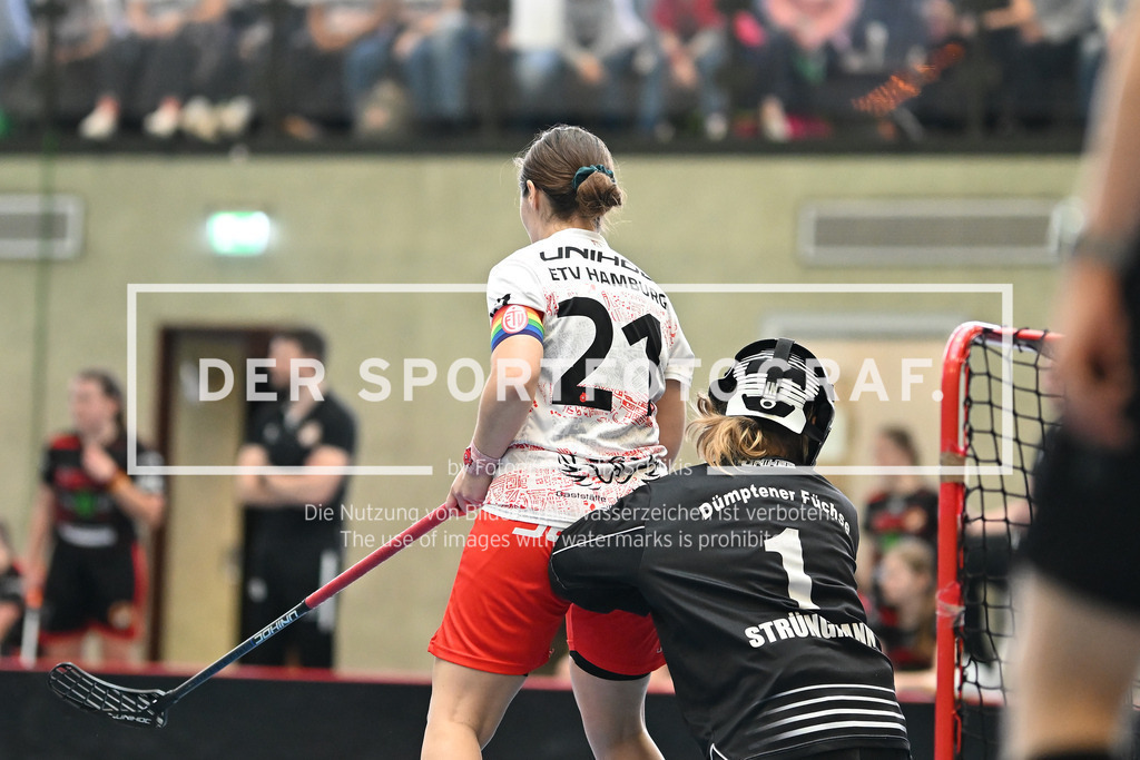 Floorball I Frauen I Saison 2023-2024 I 1. Frauen Floorball-Bundesliga I Playoffs 3. Spieltag I ETV Lady Piranhhas Hamburg - Dümptener Füchse I 48287 | Der Sportfotograf. - Realisiert mit Pictrs.com