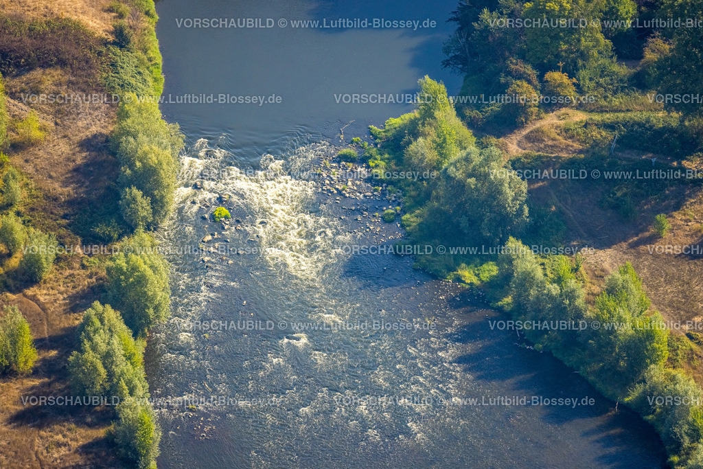 Wesel220806192 | Luftbild, Lippemündungsraum, Fluss Lippe, Gleitsohle - kräuselndes Wasser, nahe Lippeschlößchen, Fusternberg, Wesel, Ruhrgebiet, Nordrhein-Westfalen, Deutschland