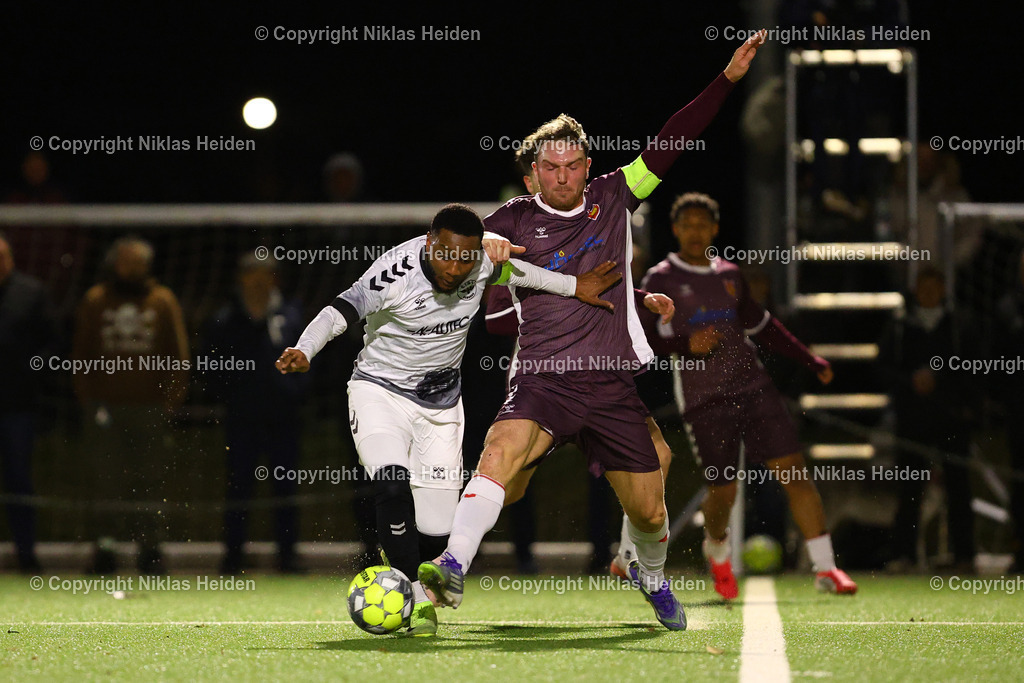 NH_HT16_ETSVHamburg_OberligaHamburg_25032026 | #23 Nico Gerber (HT 16), #8 Ridel Monteiro (ETSV Hamburg)Fußball I Herren I Gamesright Oberliga Hamburg I Saison 2025-2026  I 22. Spieltag I HT 16 - ETSV Hamburg I 25.03.2026 I Sportplatz Legienstraße