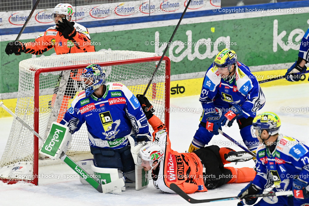 EC IDM WÄRMEPUMPEN VSV vs. MOSER MEDICAL GRAZ99ERS | #35 Joe Cannata EC VSV, #22 Kevin Conley Graz 99ers, #91 Nick Hutchison EC VSV, EC IDM WÄRMEPUMPEN VSV vs. MOSER MEDICAL GRAZ99ERS, EC IDM WÄRMEPUMPEN VSV vs. MOSER MEDICAL GRAZ99ERS am 12.03.2026 in Villach (Stadthalle Villach), Austria, (Photo by Bernd Stefan)