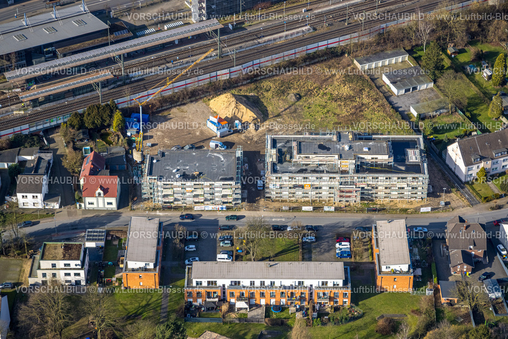 Bottrop250202562Mitte | Luftbild, Baustelle mit Neubau Wohnzentrum für Senioren an der Lehmkuhler Straße, Süd, Bottrop, Ruhrgebiet, Nordrhein-Westfalen, Deutschland