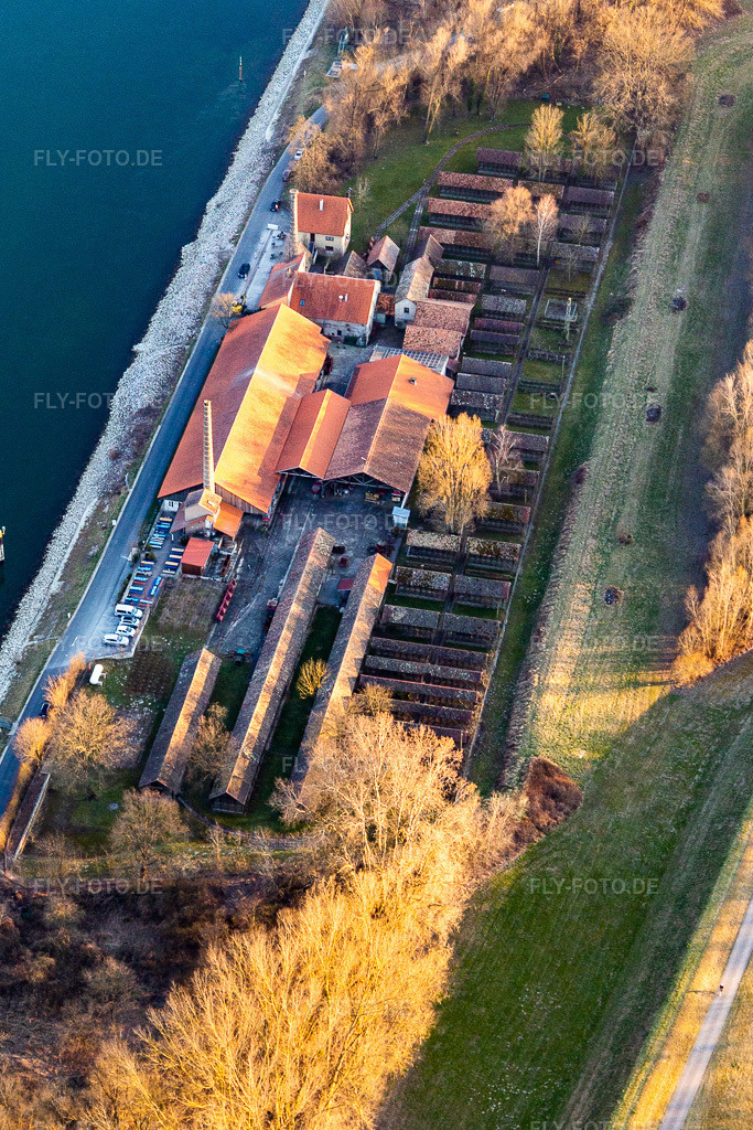 Luftbild: Ziegeleimuseum Sondernheim in Germersheim im Bundesland Rheinland-Pfalz in Deutschland. Foto: IMG_130866.jpg vom 09.03.2022 durch Werner Riehm/FLY-FOTO.de