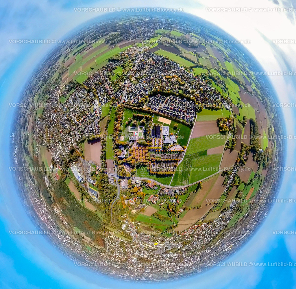 Hamm20221006_4HSC | Luftbild, HSC Hammer SportClub 2008, Freizeitanlage Am Südbad, Franz-Voss-Halle, Freibad, Fisheye Aufnahme, Fischaugen Aufnahme, 360 Grad Aufnahme, Rhynern, Hamm, Fisheyeaufnahme, Ruhrgebiet, Nordrhein-Westfalen, Deutschland