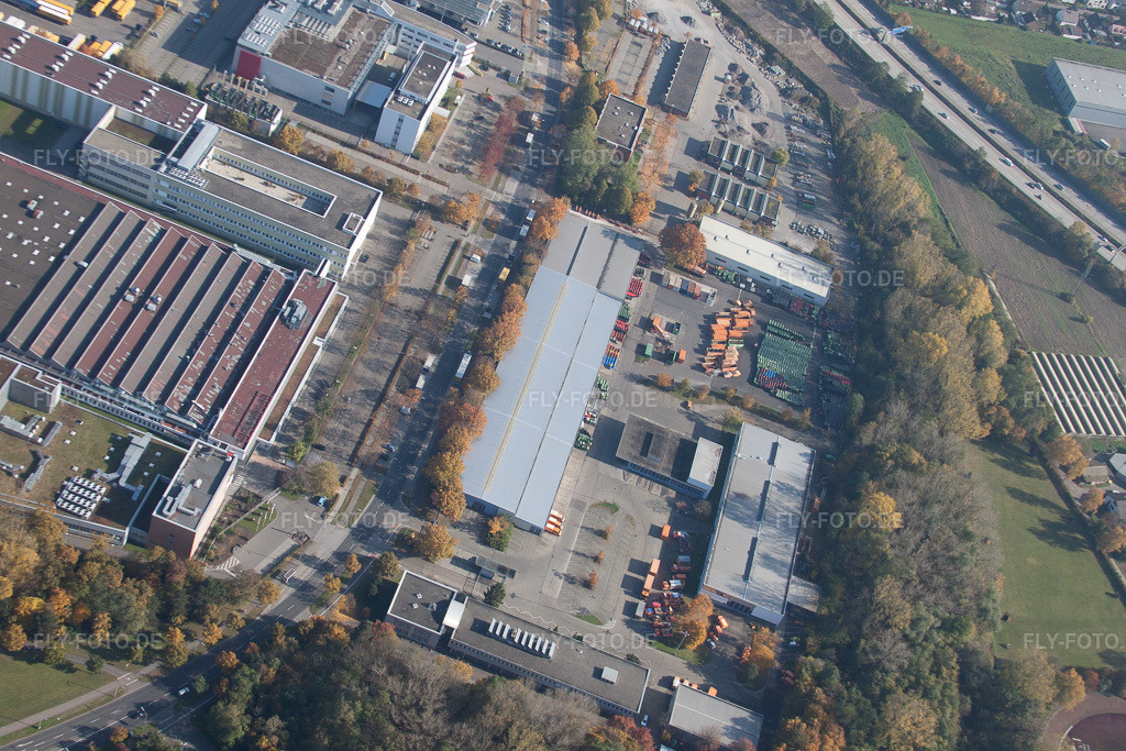 Luftbild: Ottostraße DHU im Ortsteil Durlach in Karlsruhe im Bundesland Baden-Württemberg in Deutschland. Foto: IMG_35023.jpg vom 31.10.2010 durch Werner Riehm/FLY-FOTO.de