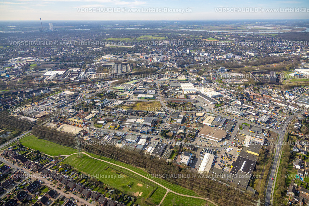 Dinslaken240308658 | Luftbild, Gewerbegebiet Hünxer Straße, Blumenviertel, Dinslaken, Nordrhein-Westfalen, Deutschland