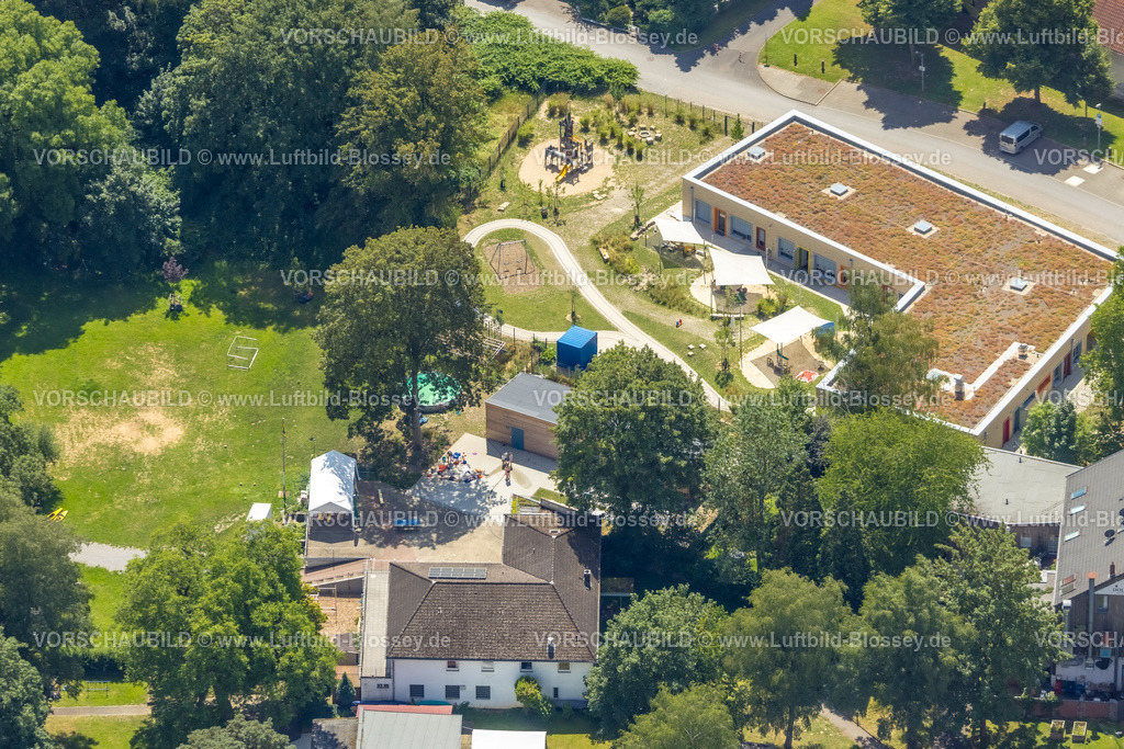 Essen230708057 | Luftbild, Baustelle und Neubau Kindergarten Im Löwental, Werden, Essen, Ruhrgebiet, Nordrhein-Westfalen, Deutschland