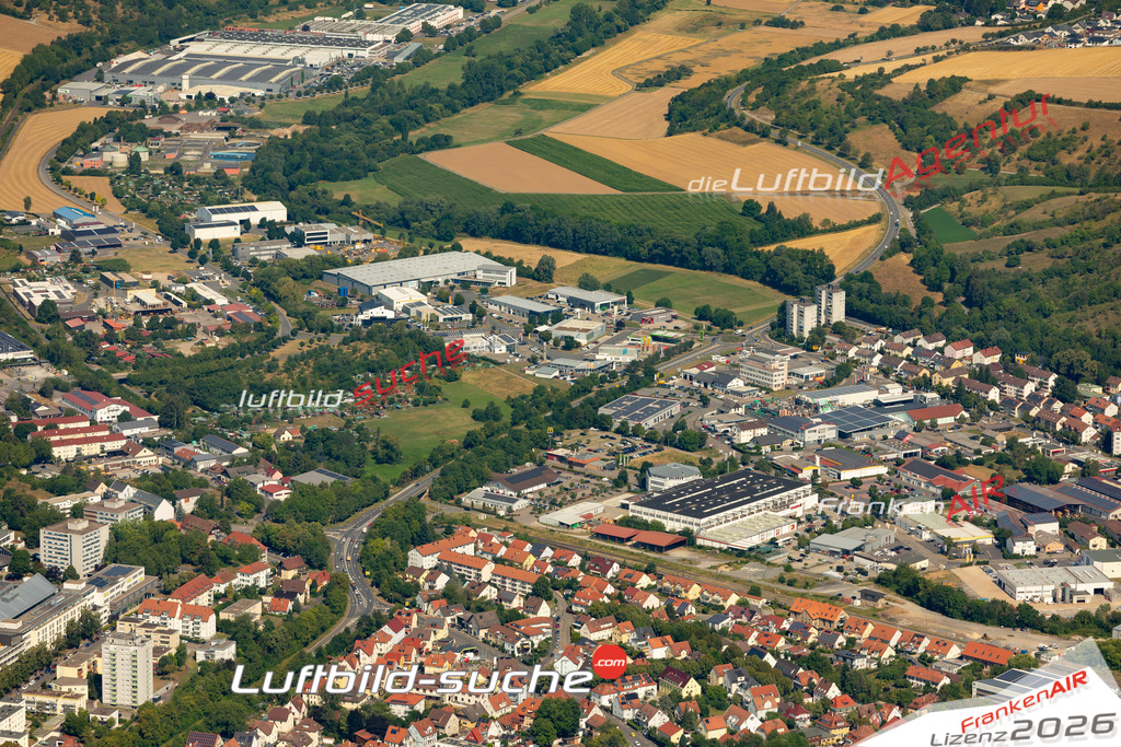 Das Luftbild zeigt :  Bad Mergentheim - Die Luftaufnahme wurde 2023 vom UL-Flugzeug aus erstellt ( keine Drohne ) - Hochauflösende Luftaufnahme - Für grossformatige Ausdrucke geeignet. Die Geschenkidee !Mit Lizenz und Bildrechte bestellbar