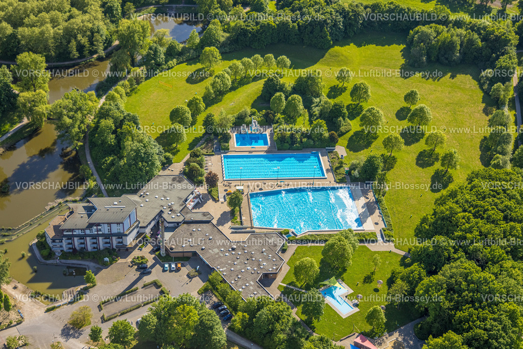 Hamm250500985 | Luftbild, Freibad Selbachpark am Hotel Selbachpark, Stadtbezirk Pelkum, Hamm, Ruhrgebiet, Nordrhein-Westfalen, Deutschland