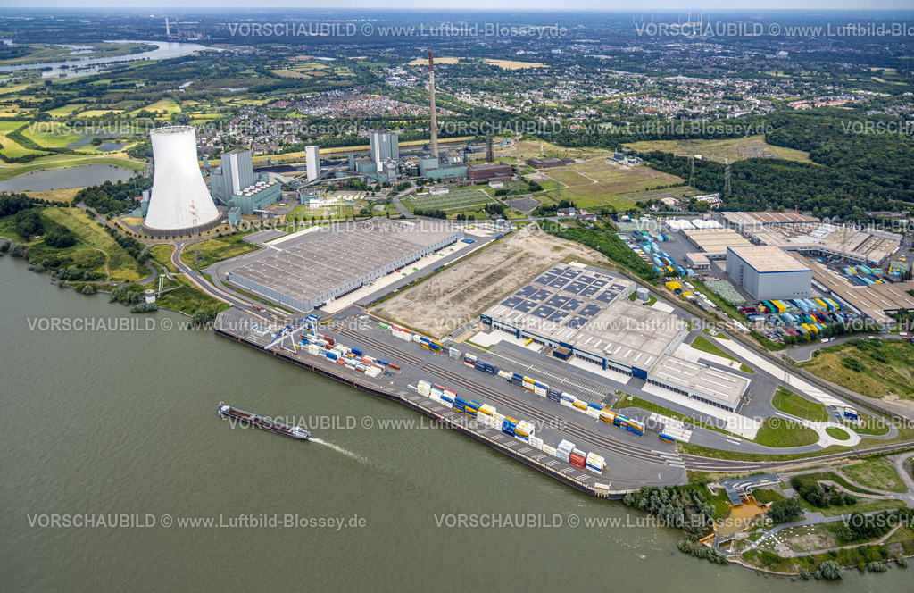 Duisburg240702094-Nord-2 | Luftbild, Duisburg-Nord, duisport logport VI (Sechs), STEAG Kraftwerk Walsum, Fluss Rhein, Ortsansicht Alt-Walsum, Duisburg, Ruhrgebiet, Nordrhein-Westfalen, Deutschland