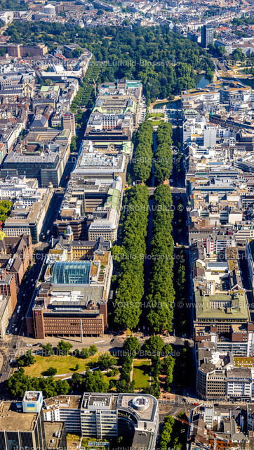 Duesseldorf220701054 | Luftbild, Innenstadt, Baumallee der Düsseldorfer KÖ, Stadtmitte, Düsseldorf, Rheinland, Nordrhein-Westfalen, Deutschland