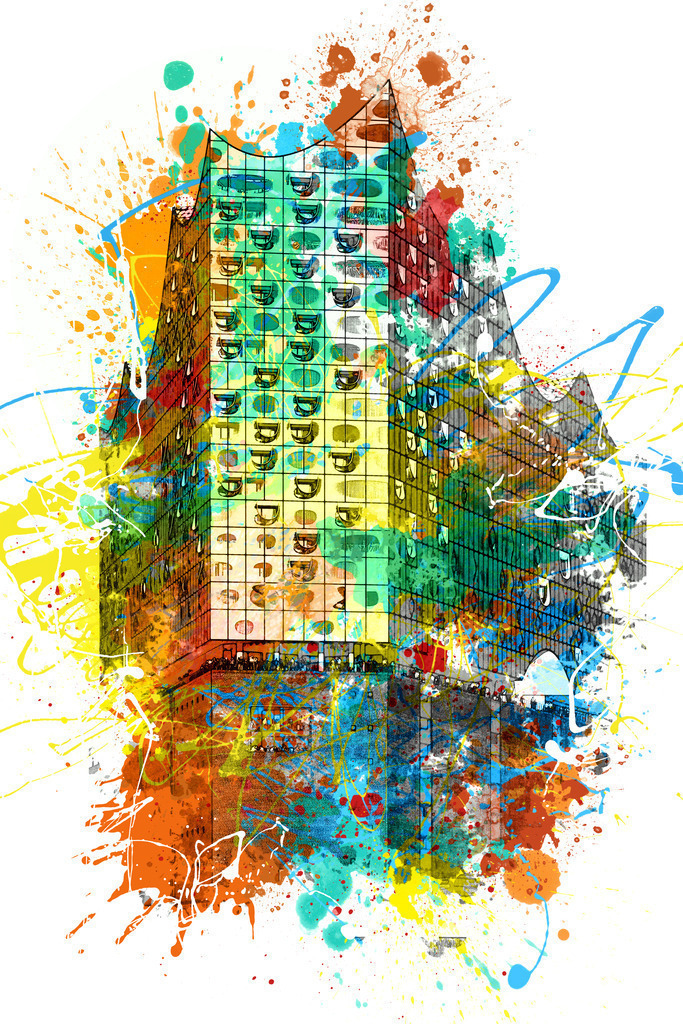 10230624 - Elbphiharmonie Popart Splash | Die Elbphilharmonie als farbenfrohes Pop-Art Kunstwerk.
Bestellen Sie dieses exklusive Hamburg Motiv als Wandbild oder Poster in vielen Ausführungen und Formaten. Zur Auswahl gelangen Sie über "Bestellen".