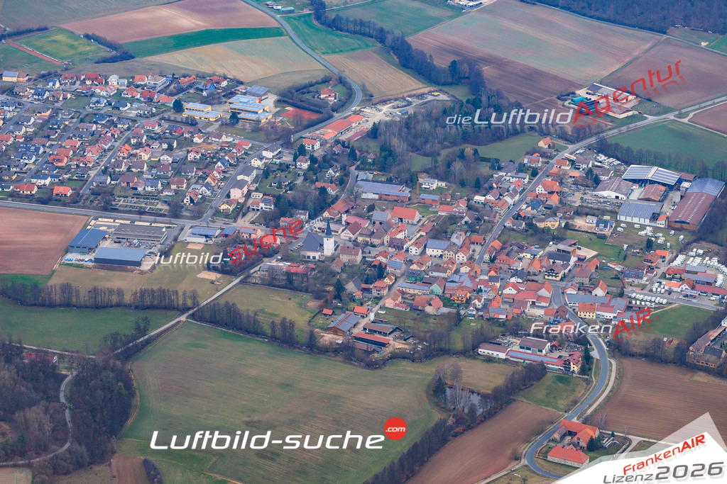 aktuelles Luftbild von Untersteinbach Rauhenebrach - Luftaufnahme wurde 2018 von https://frankenair.de mittels Flugzeug (keine Drohne) erstellt.