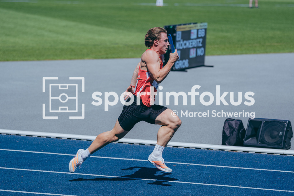 Deutsche Meisterschaften U20 / U16 2026 | Soren Tico Philipp, LG Region Karlsruhe, 19, 4x100-Meter-Staffel, Deutsche Meisterschaften der U20 &amp; U16 2026, Lohrheidestadion Bochum-Wattenscheid, 10.07.2026. Foto: Marcel Schwering / sportimfokus - Realisiert mit Pictrs.com