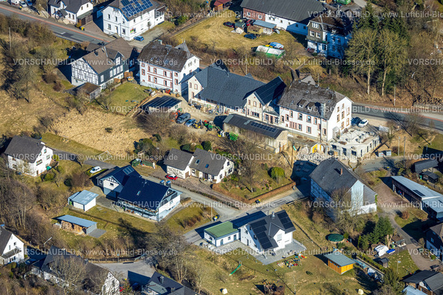 Kirchhundem250308545Flape | Luftbild, Baustelle Baugebiet Dorfstraße Ecke Schulweg Ortsteil Flape, Kirchhundem, Sauerland, Nordrhein-Westfalen, Deutschland