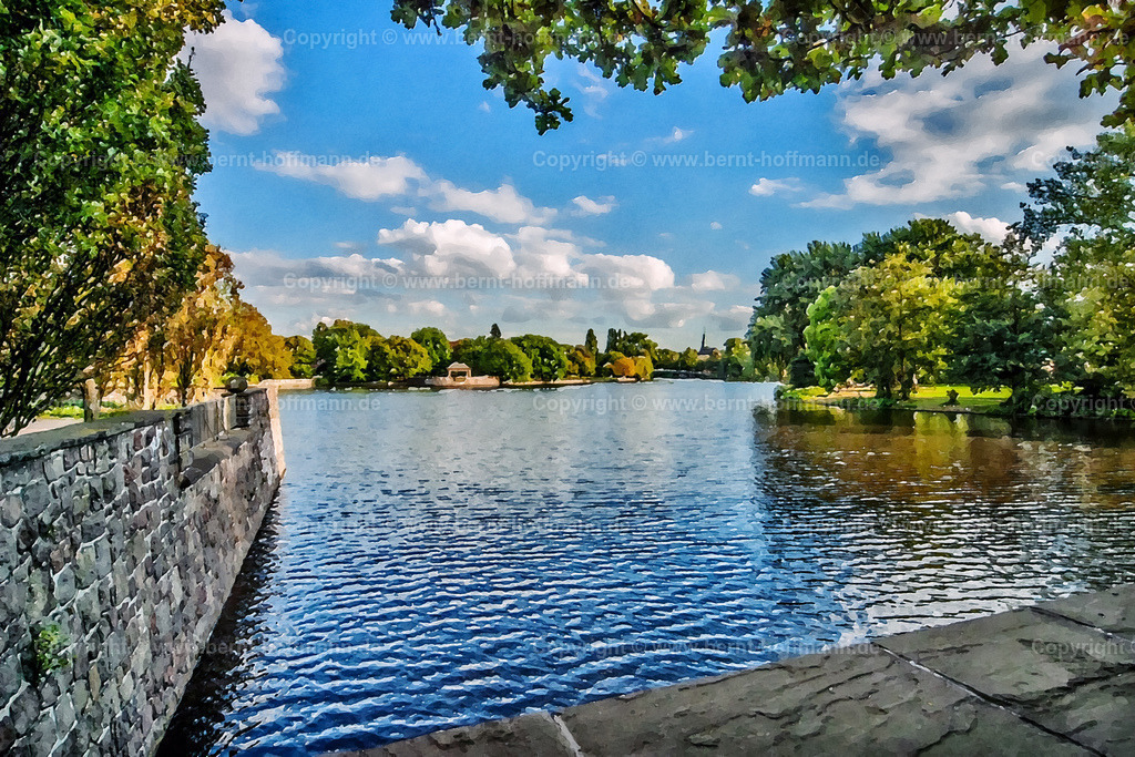PDM2_3249_HH-Alster_120x80 | DIGITALKUNST. Hamburg. Alster -Verlauf zwischen Winterhude und Eppendorf. Ausblick vom Park an der Meenkwiese. - Realisiert mit Pictrs.com