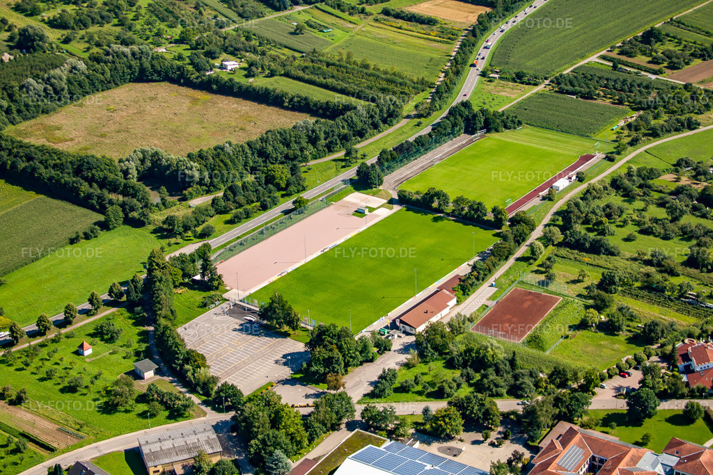 Luftbild: SV-Sinzheim Sportplätze in Sinzheim im Bundesland Baden-Württemberg in Deutschland. Foto: IMG_31270.jpg vom 09.08.2010 durch Werner Riehm/FLY-FOTO.de