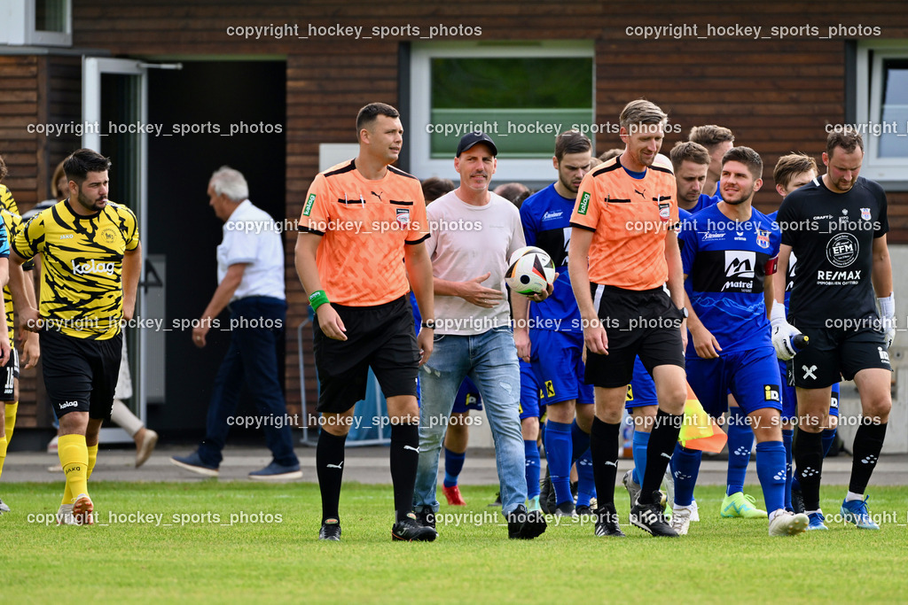 FC Faakersee vs. Union Matrei | Nedim Hrvacic Referee, Martin Begusch Referee, FC Faakersee vs. Union Matrei, FC Faakersee vs. Union Matrei am 18.08.2024 in Finkenstein (Sportplatz Faakersee), Austria, (Photo by Bernd Stefan)