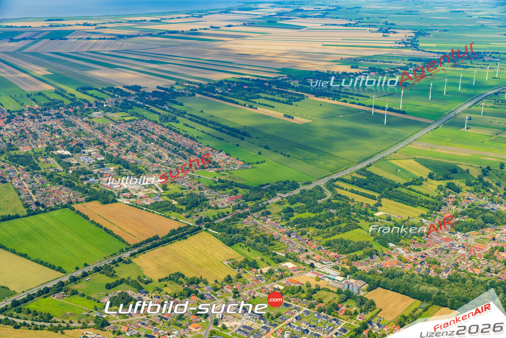Schöne Luftaufnahme als Geschenk in A31 Weener - Die Luftbildaufnahme wurde 2025 vom UL-Flugzeug heraus erstellt ( keine Drohne ) - Hochauflösende Luftaufnahme -Nicht vergleichbar mit Google Maps oder Satelittenbilder- Die Geschenkidee !Mit Lizenz und Bildrechte bestellbar