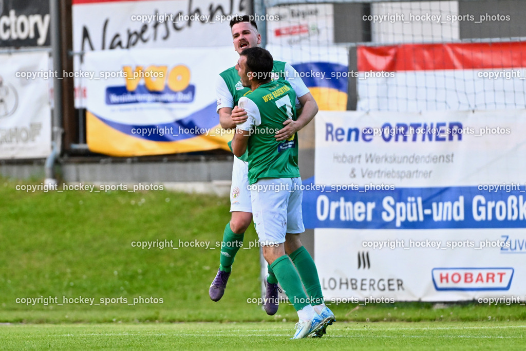 WSG Radenthein vs. URC Thal Assling | Jubel #7 Miljan Urosevic WSG Radenthein, #18 Fabian Klein WSG Radenthein, WSG Radenthein vs. URC Thal Assling, WSG Radenthein vs. URC Thal Assling am 30.05.2025 in Radenthein (Sportplatz Radenthein), Austria, (Photo by Bernd Stefan)