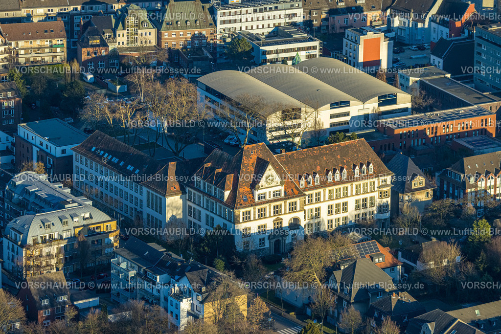Bottrop230201901 | Luftbild, Kulturzentrum August Everding, VHS und Musikschule, Altstadt, Bottrop, Ruhrgebiet, Nordrhein-Westfalen, Deutschland