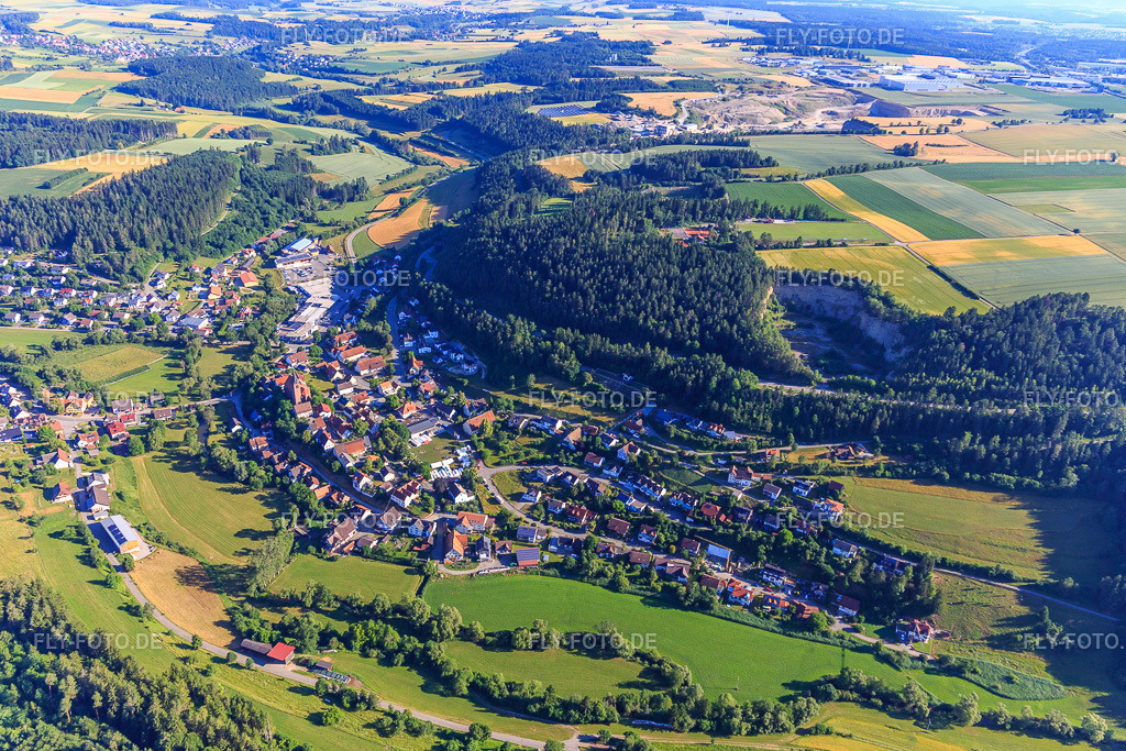 Dorfansicht von Süden | Luftbild: Dorfansicht von Süden im Ortsteil Horgen in Zimmern im Bundesland Baden-Württemberg in Deutschland. Foto: IMG_149270.jpg vom 29.06.2025 durch ©2025 Werner Riehm fly-foto.de/copyright - Realisiert mit Pictrs.com