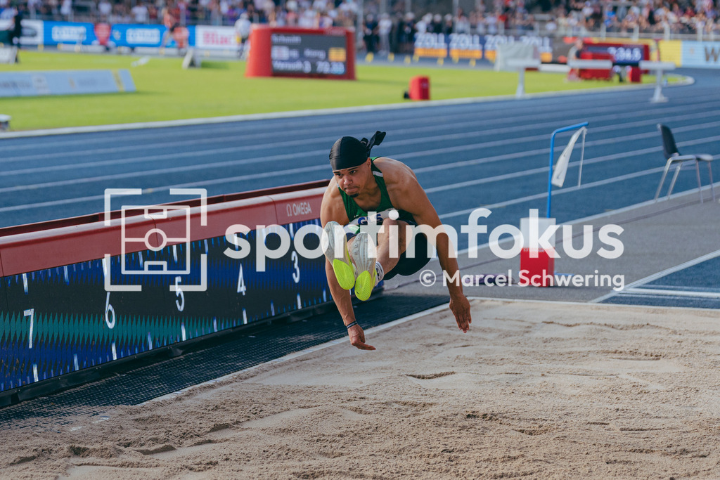 Deutsche Meisterschaften der Frauen und Männer 2026 | Simon Plitzko, TSG Bergedorf, Weitsprung, Deutsche Meisterschaften der Frauen und Männer 2026, Lohrheidestadion Bochum-Wattenscheid, 25.07.2026. Foto: Marcel Schwering / sportimfokus - Realisiert mit Pictrs.com