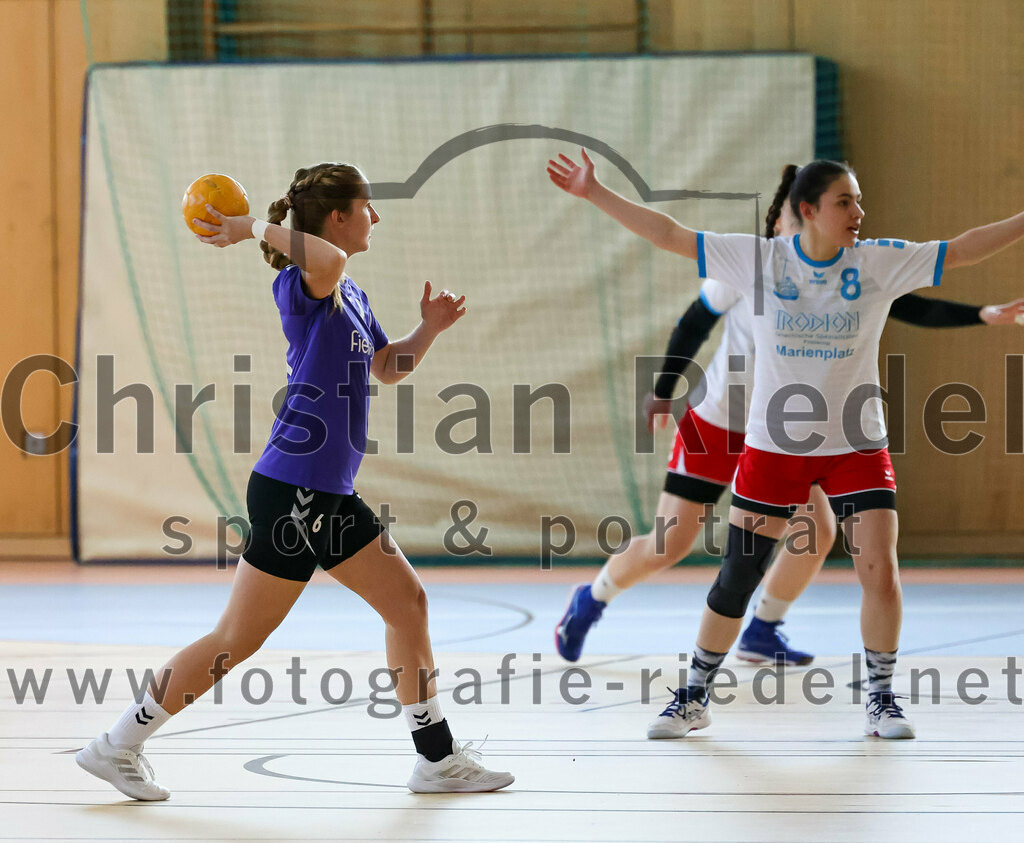 2023-03-18_016_SpVgg_Altenerding_II_gegen_HSG_Freising-Neufahrn_II | Erding, Deutschland, 18.03.2023:
Handball, Bezirksliga Frauen Altbayern 2022 / 2023, 14. Spieltag, SpVgg Altenerding II gegen HSG Freising-Neufahrn II, Endergebnis: 25:27

Elisabeth Bauschmid (SpVgg Altenerding, #6), Eduarta Krasnigi (HSG Freising-Neufahrn, #8)

Foto: Christian Riedel / fotografie-riedel.net