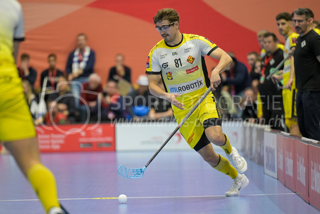 Zug United vs HC Rychenberg - 22. February 2025 | Zug United vs HC RychenbergSporthalle Wankdorf, BernTim Aeschimann (#81 HC Rychenberg Winterthur).Bild: Sportfotografie Markus Aeschimann | www.markus-aeschimann.ch - Realisiert mit Pictrs.com