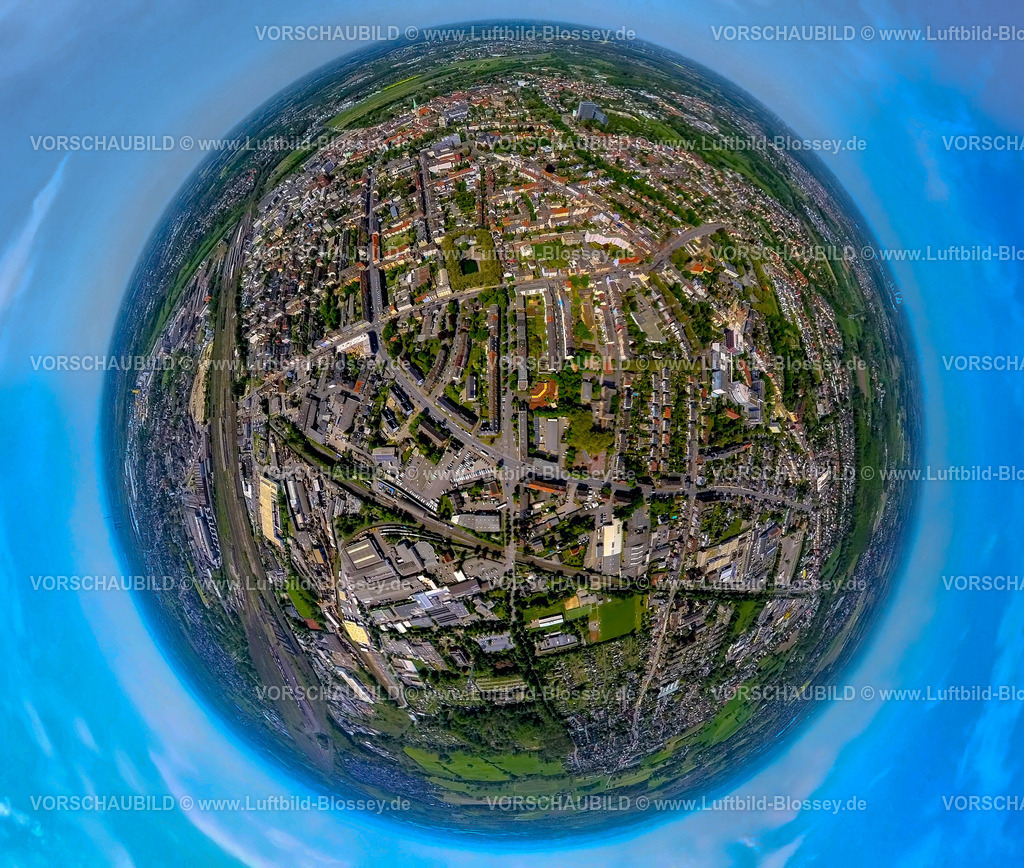 Hamm240590370Sued_Richard-Wagner-Strasse | Luftbild, Hamm Süd, Wohngebiet Richard-Wagner-Straße, Bundesstraße B63, Schillerplatz, Erdkugel, Fisheye Aufnahme, Fischaugen Aufnahme, 360 Grad Aufnahme, tiny world, little planet, fisheye Bild, Mitte, Hamm, Ruhrgebiet, Nordrhein-Westfalen, Deutschland