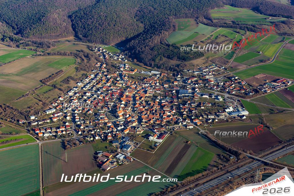 aktuelles Luftbild von  Stettfeld - Luftaufnahme wurde 2019 von https://frankenair.de mittels Flugzeug (keine Drohne) erstellt.