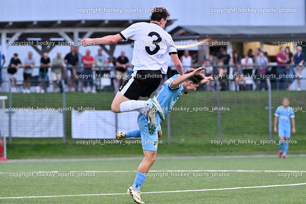 SV Spittal vs. SVG Bleiburg | #3 Killian Brandner SV Spittal, #28 Deniz Yilmaz SVG Bleiburg, SV Spittal vs. SVG Bleiburg, SV Spittal vs. SVG Bleiburg am 14.08.2024 in Spittal an der Drau (Goldeck Stadion), Austria, (Photo by Bernd Stefan)