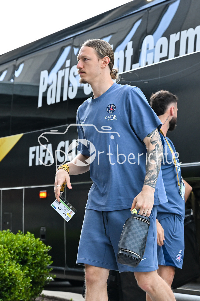 Paris Saint Germain - FC Bayern München | Im Bild Matvei SAFONOV (Paris SG 39) bei der Teamankuft vor dem Spiel / Einzelfoto / Freisteller / FIFA Club World Cup: Paris Saint Germain - FC Bayern Muenchen, Mercedes Benz Stadium am 05.07.2025 / NOT FOR SALE IN USA