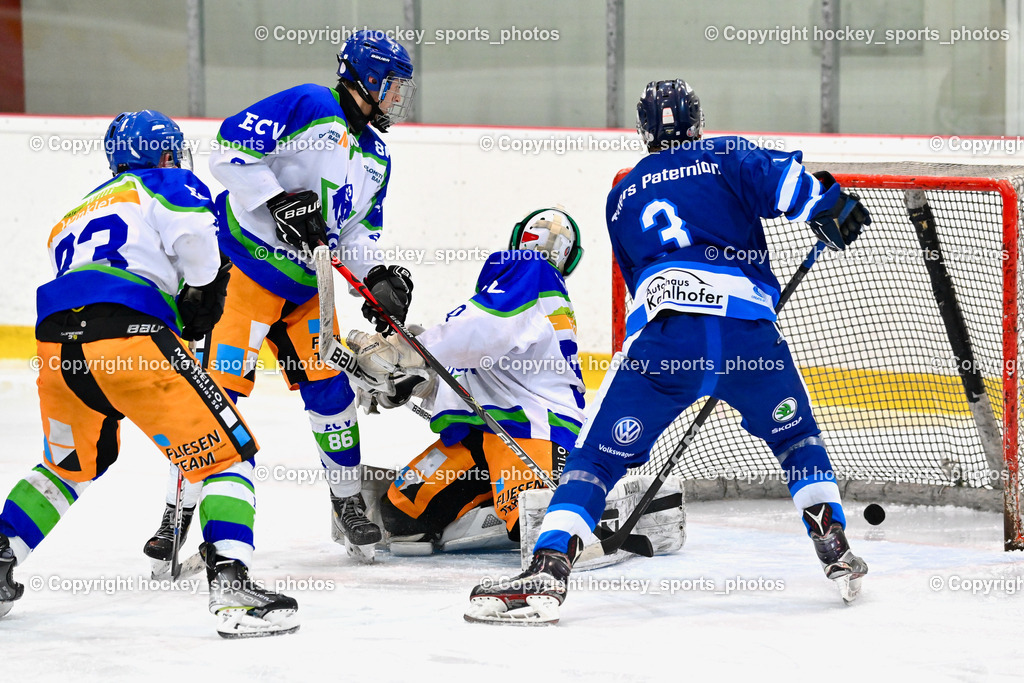  EC Tigers Paternion vs. EC Virgen 8.1.2022 | #3 Kronawetter Piersilvio, #93 Stadler Dominik, #86 Lang Simon, Tor EC Tigers Paternion, #50 Berger Matthias