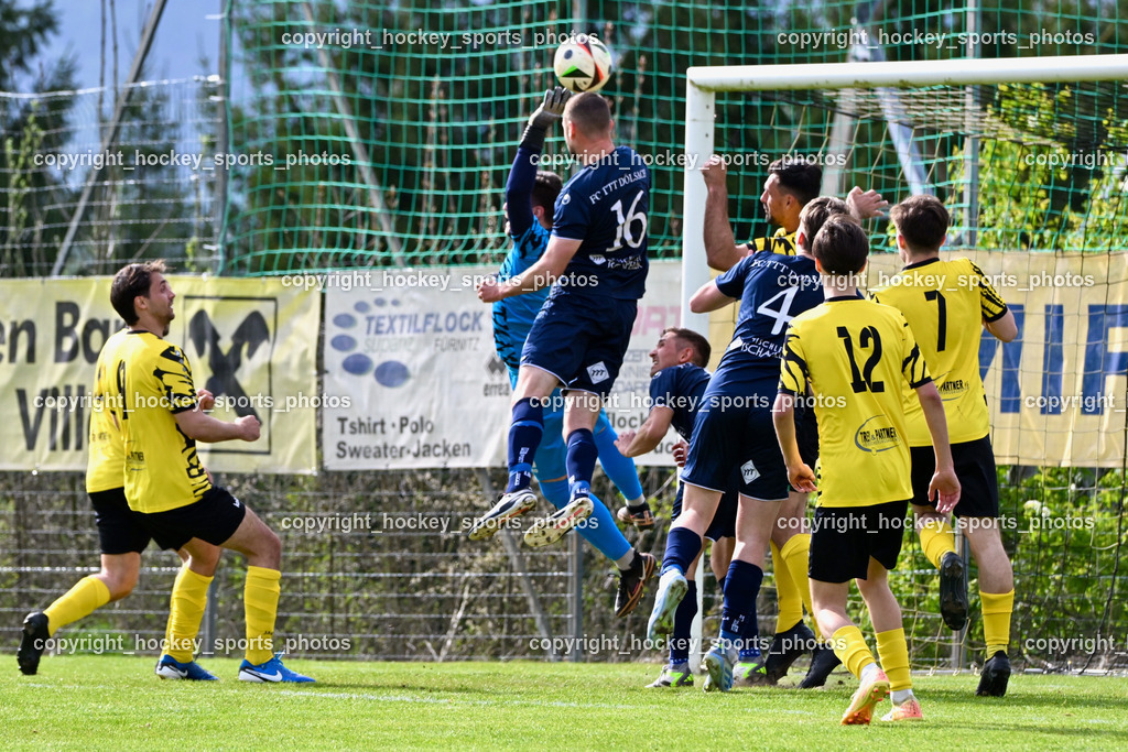 FC Faakersee vs. FC Dölsach | #12 Moritz Nico Prugger FC Faakersee, #7 Felix Michael Bachlechner FC Faakersee, #4 Yannick Finn Brandner FC Dölsach, #16 Pascal Obergantschnig FC Dölsach, #38 Michael Lessiak FC Faakersee, #9 Thomas Unterguggenberger FC Faakersee, FC Faakersee vs. FC Dölsach, FC Faakersee vs. FC Dölsach am 20.04.2025 in Finkenstein (Sportplatz Finkenstein), Austria, (Photo by Bernd Stefan)